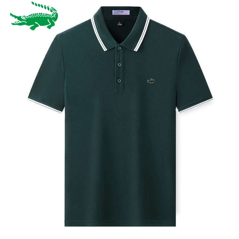 

Crocodile Embroidery 35% Cotton Polo Shirts for Men Casual Solid Color Slim Fit Mens Polos New Summer Fashion Brand Men Clothing