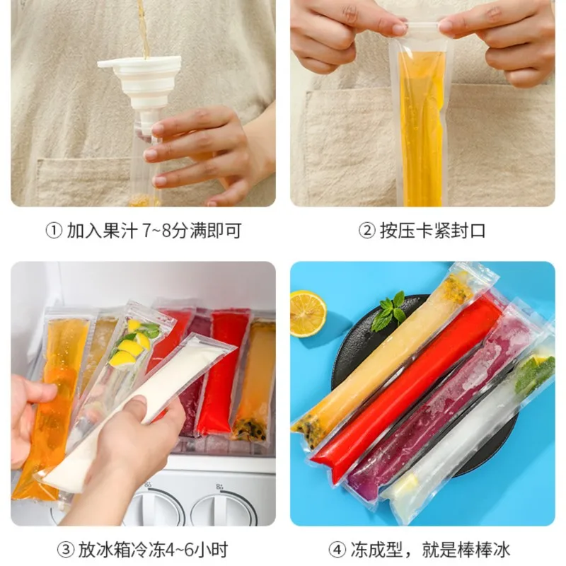 

100 шт./партия, прозрачные пластиковые пакеты для мороженого