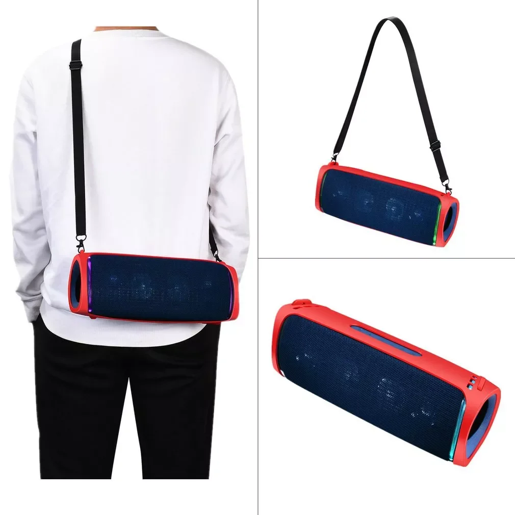 

Silicone Case Outdoor Cover for Sony SRS-XB43 Bluetooth-compatible Speaker, Travel Carrying Protective with Shoulder Strap