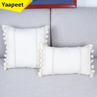 tassel design cotton cushion cover 30x50 45x45cm decorative pillow cover decor pillow case for living room beige cushion covers