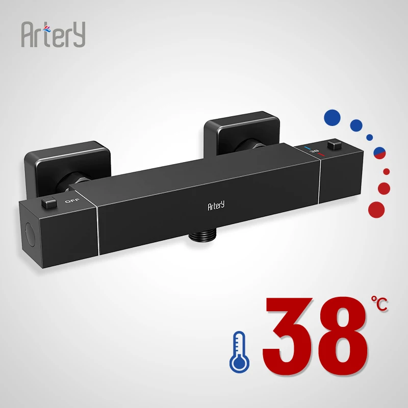 Артериальный термостатический смеситель латунный для душа ванной комнаты