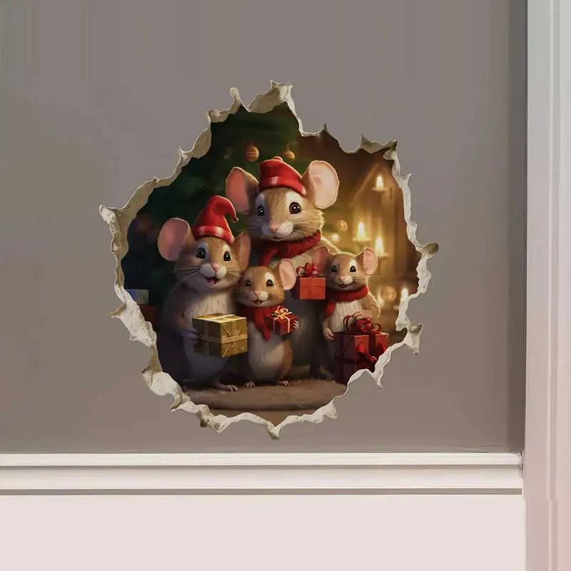 

Наклейка на стену "Санта-мышь"