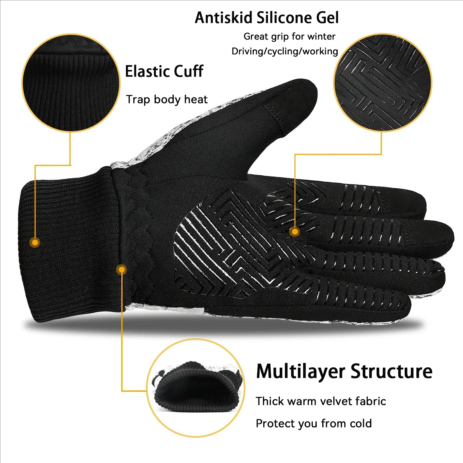 Queshark-20 мужские зимние теплые терморучатки Handschuhe с сенсорным экраном