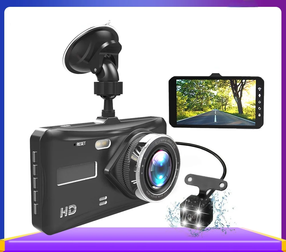 

Dash Cam Dual Lens Full HD 1080P 4 "IPS Dell'automobile DVR Del Veicolo Della Macchina Fotografica Anteriore + Posteriore d