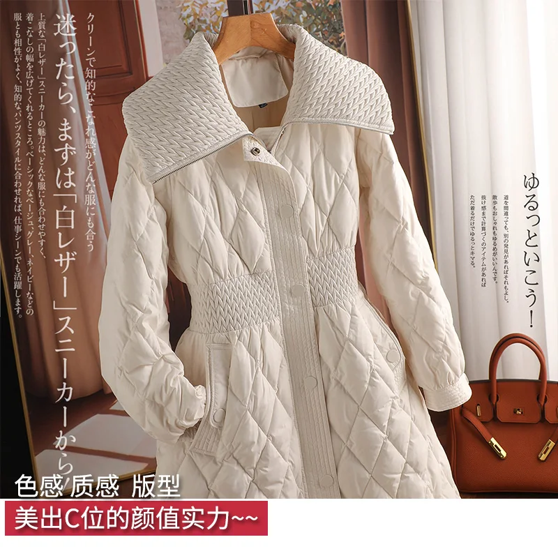 Fashion Design New Luxury Thin Long Coats  85%  White Duck Down  Casacos De Inverno Feminino 2022  Winter Jacket Women