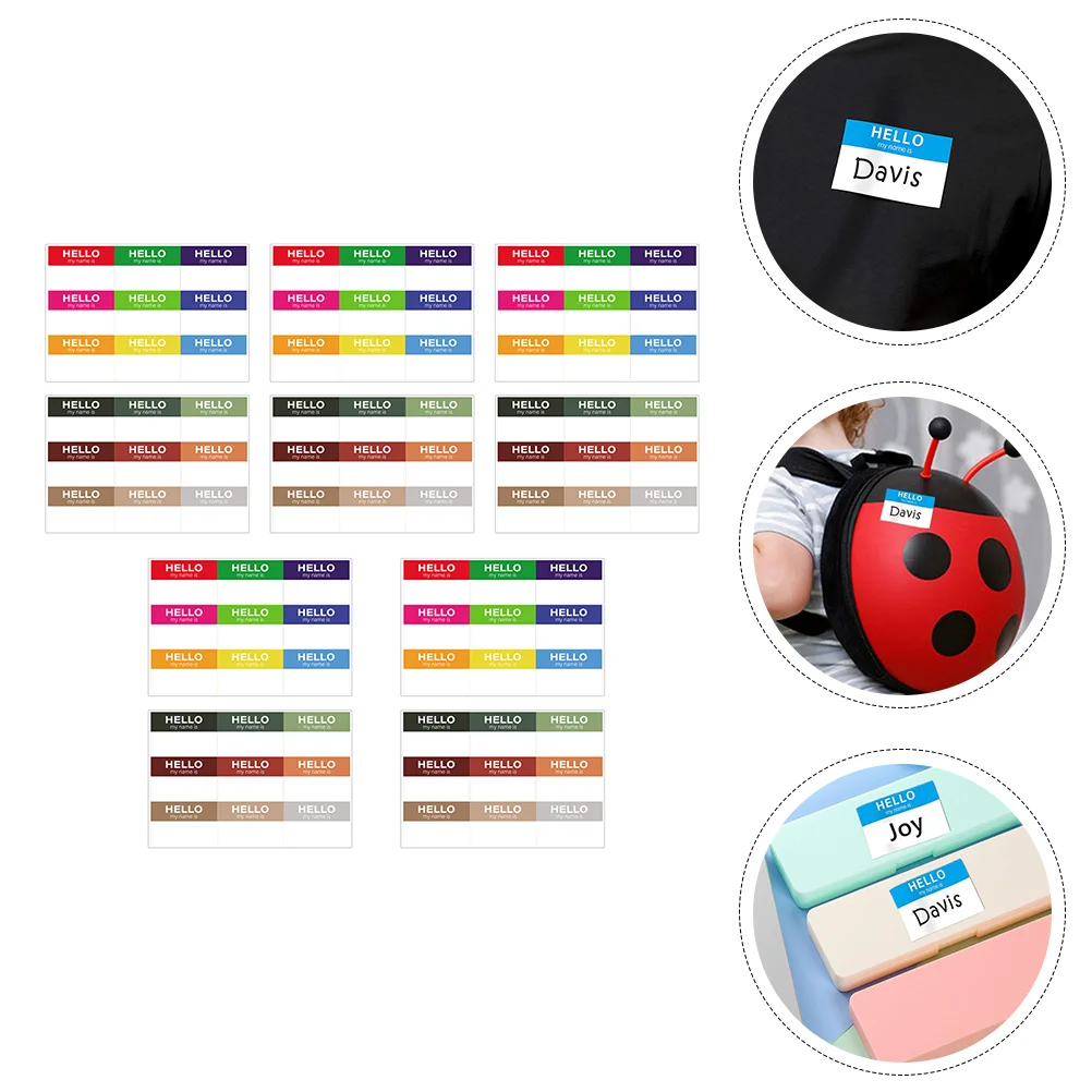 

20 Sheets Blank Label Stickers Adhesive Name Stickers Name Tags (Assorted Color)