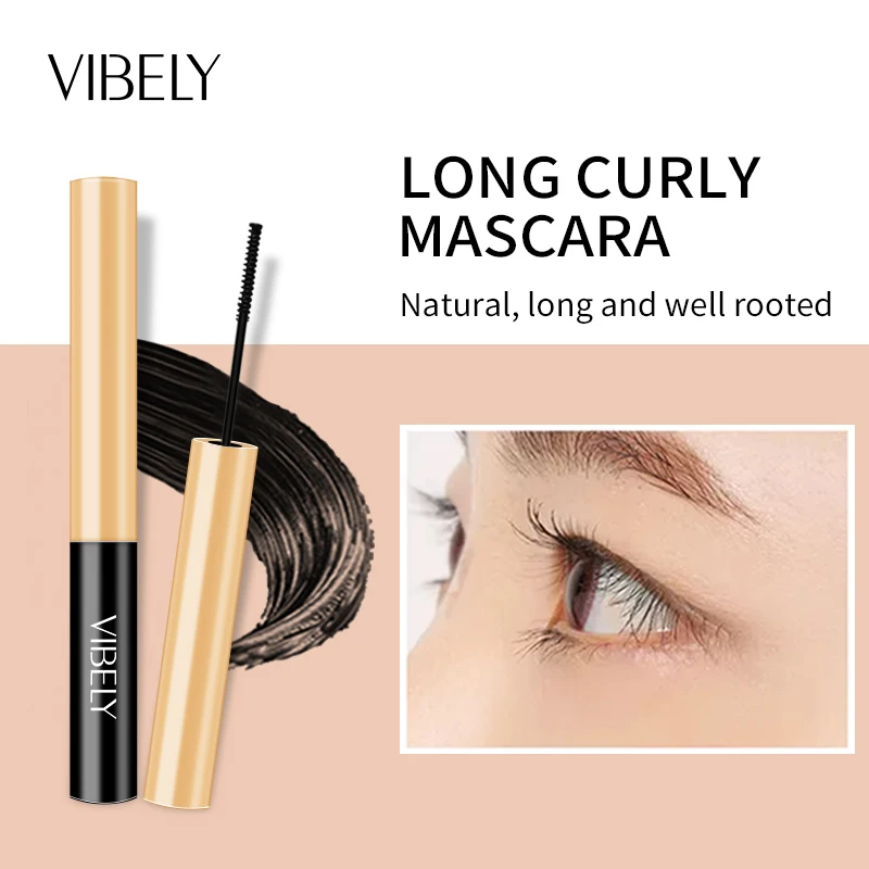 

Vibely Ultra Thin Black Mascara 4D Silk Fiber Waterproof Curling Eyelash Extension Lengthening Curl Lashes Mascara Eye Makeup