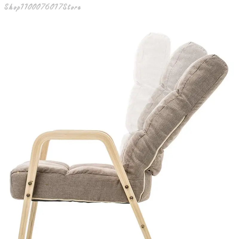 Folding high back wooden foot sofa chair Japanese lazy fabric functional leisure |