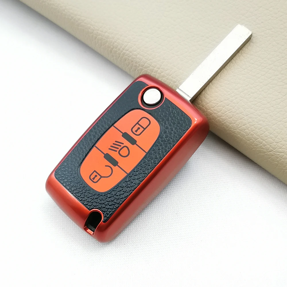 

Чехол для автомобильного ключа из ТПУ, кожаный чехол для Citroen C2, C3, C4, Picasso, Xsara, Berlingo, C5, C6, C8, для Peugeot, 3 кнопки, удаленный защитный чехол