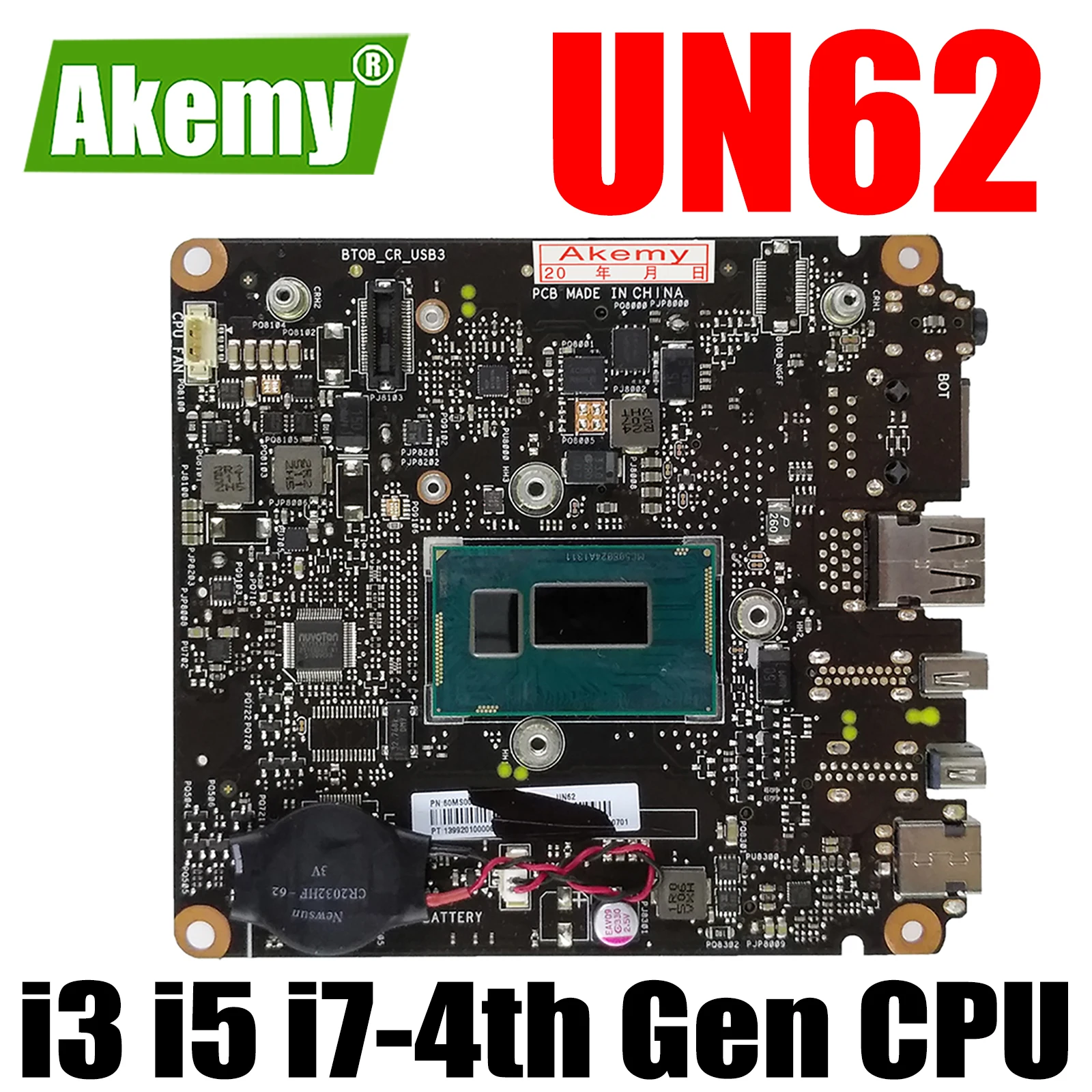 

UN62 Motherboard i3-4th Gen i5-4th Gen i7-4th Gen CPU for ASUS VivoMini UN62-i5M4S128 UN62 UN42 Mini Vivo PC Computer Mainboard