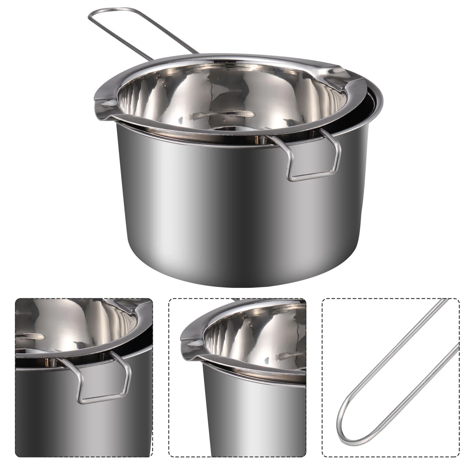 

Double Boiler Pan Metal Cooking Utensils Set Butter Melt Pan Fondue Cheese Melting Pot Supplies Candy Melt Pot Making Kit