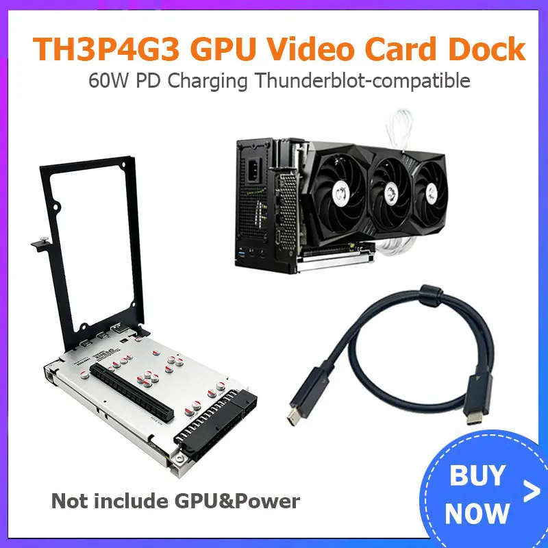 

TH3P4G3 Thunderbolt-compatible GPU Video Card Dock Laptop to External Graphic Card for Macbook Notebook PD 60W 40Gbps
