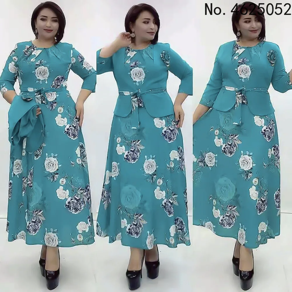 

Комплект из 2 предметов, африканские платья для женщин, пальто и офисное Дамское Платье, новинка сезона осень-зима 2021, базин богатая традицио...