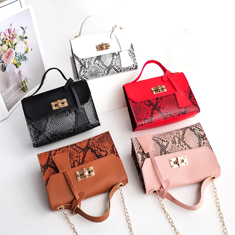

Serpentine Handbagss For Women 2021 New Soft PU Shoulder Bags Female Small Square Messenger Bags Lady Travel Chain Crossbody