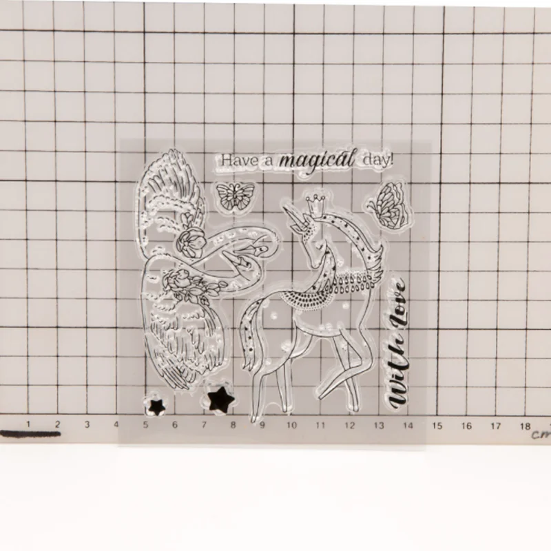 Unicorn Swan Valentine's Day Stamps Rubber Transparent Silicone Seal DIY Hand Account Scrapbook Journal Decora Crafts Stencils