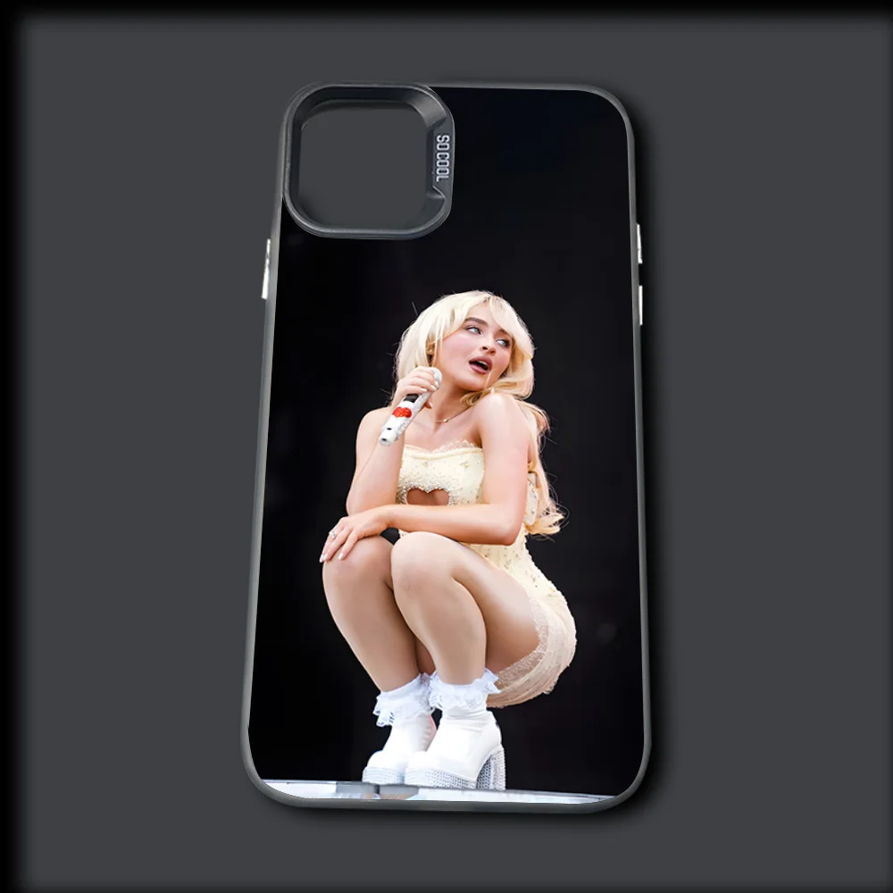 Singer S-Sabrina C-Carpenter Phone Case For iPhone 16 15 14 13 12 11 Mini Pro MAX Gray Drop Matte Shockproof Soft Cover