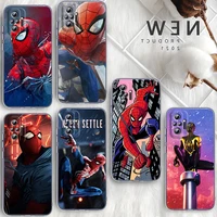 marvel super spiderman art for xiaomi poco x3 redmi note 11s 11 11t 10 10s 9 9t 9s 8 8t pro 5g 7 5 4x transparent phone case