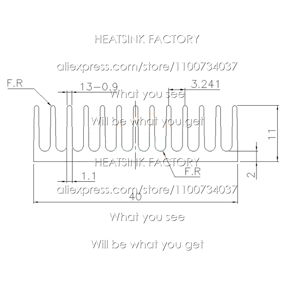 40x40x11 мм черный квадратный зигзаг алюминиевые штырьковые ласты радиатор