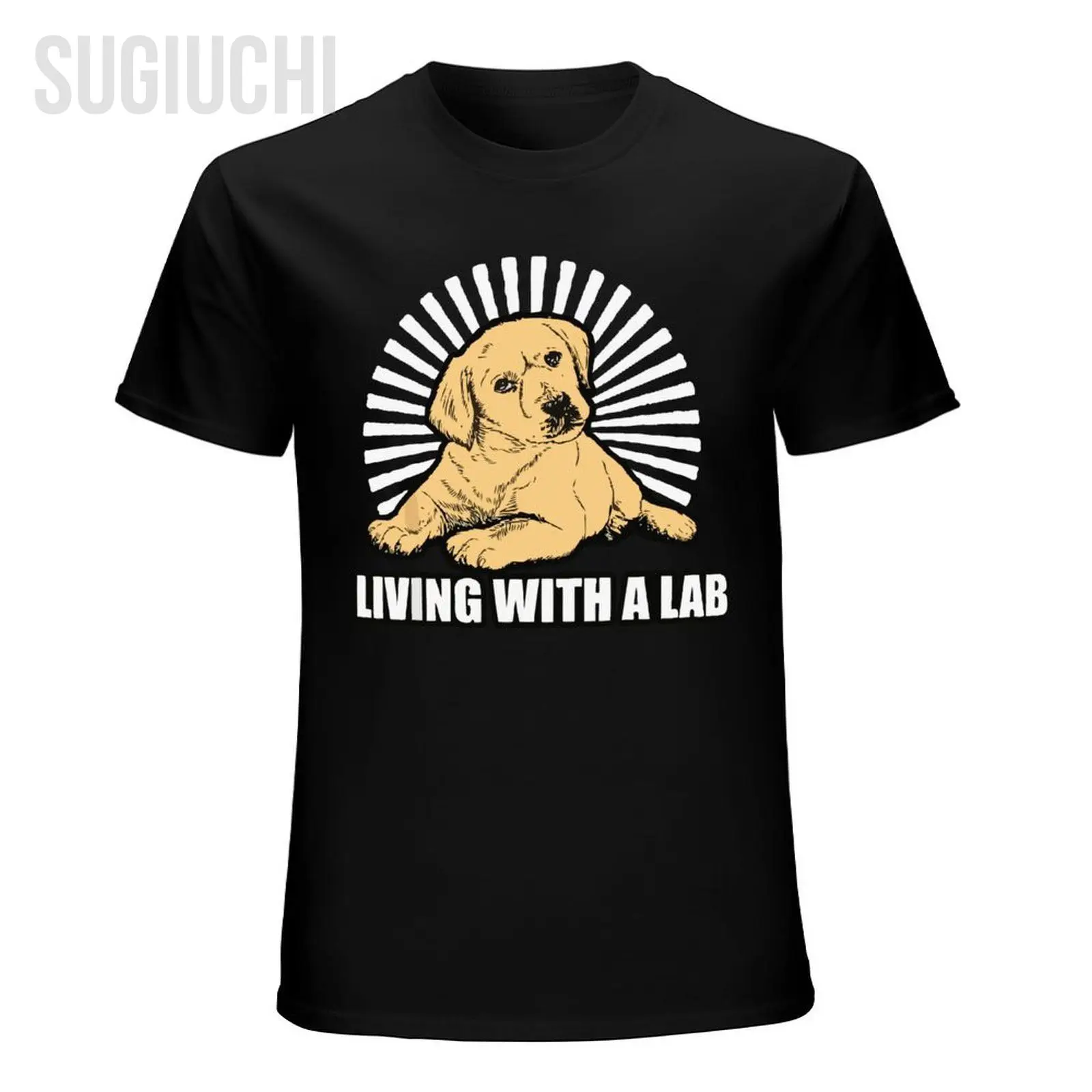 Фото Мужская футболка Labrador Retriever Dogs Living With A LAB, футболки с круглым вырезом, короткая футболка из 100% хлопка для женщин и мальчиков, унисекс №3