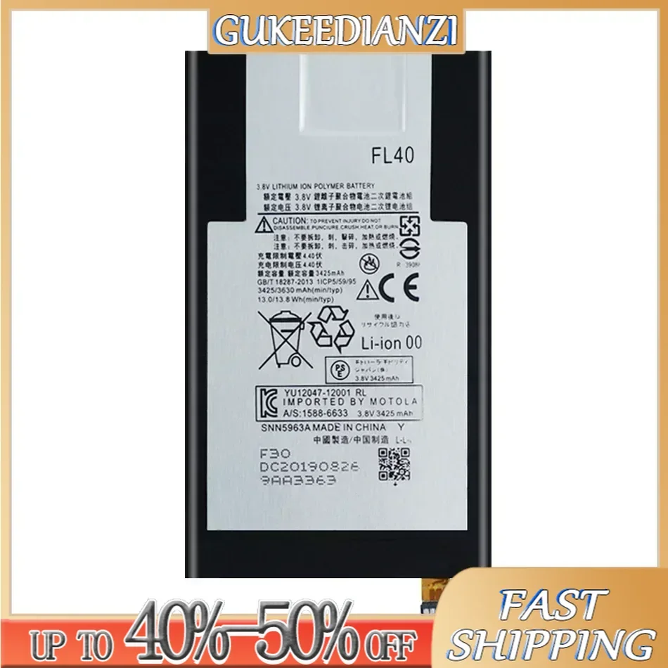 Аккумулятор FL40 3630 мАч для мобильного телефона Motorola Moto X 3A Play Dual XT1543 XT1544 XT1560 XT1561 XT1562