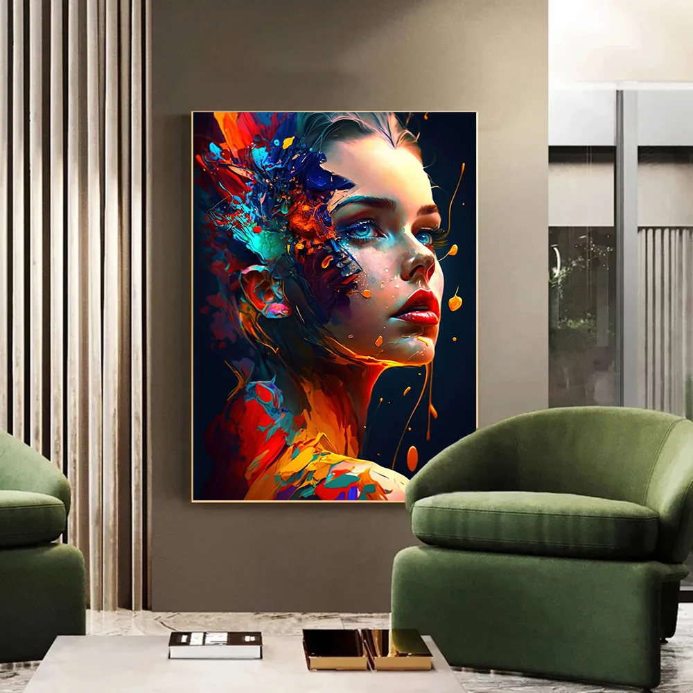 

Абстрактное искусство, цветная картина маслом, строительные блоки, фигурки, плакаты и принты, подвесные картины для декора гостиной