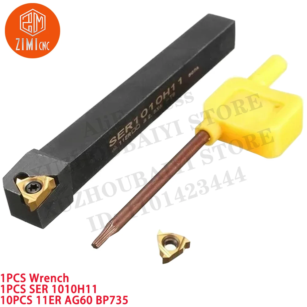 1PC SER 1010H11 Резьборезные инструменты Держатель токарного станка +10PCS 11ER AG60