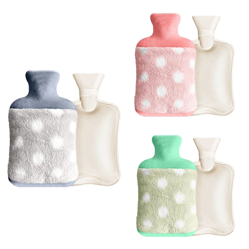 

Hot Water Bottle 2L Hands-In Hot Water Bag With Soft Plush Cover For Hot Compress,Hand Feet Warmer Grey