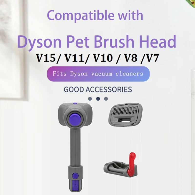 

Promotion! Pet Brush For Dyson V15/ V11/ V10 / V8 /V7 Vacuum Cleaner Attachment Trigger Lock Pet Cat Dog Pet Suction Cleaning To
