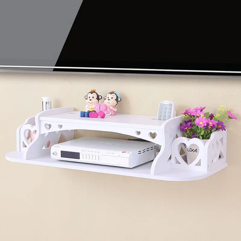 

PVC Panel Shelf Home Decor Storage Box Wireless Wifi Router Wall Hanging Plug Board Bracket Cable Organizer