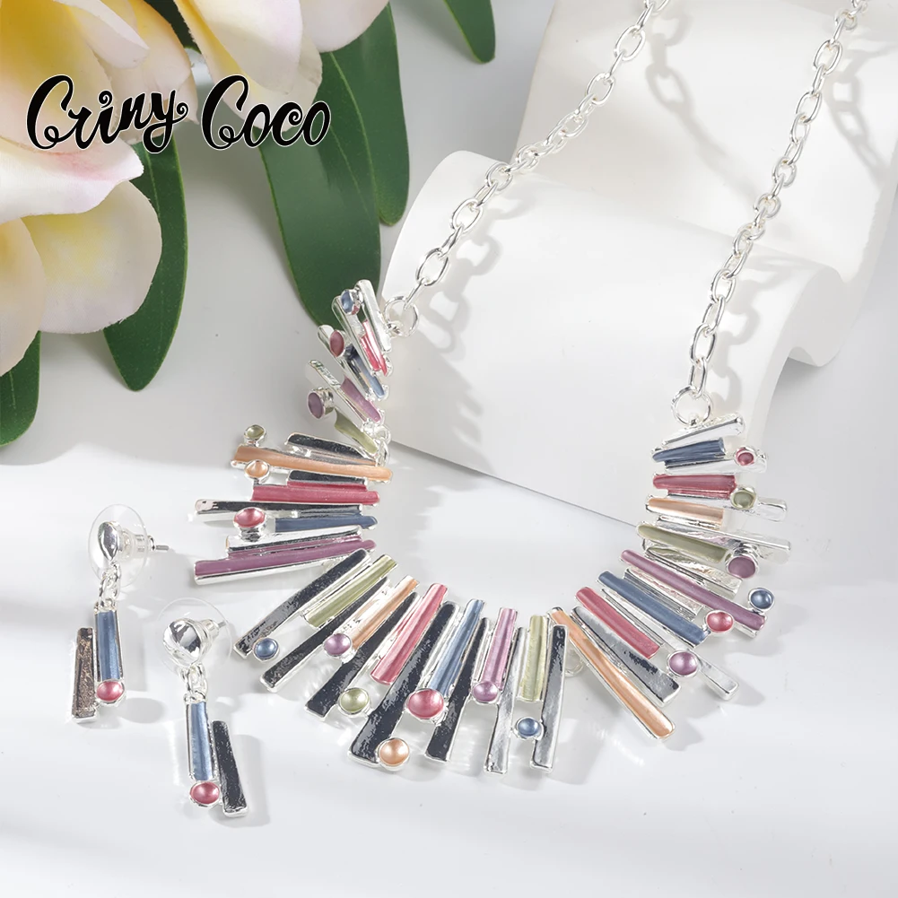 

Cring Coco Geometric Necklaces Trendy Woman Jewelry 2022 Enamel Chain Necklace on the Neck Accessories for Women Party Holiday