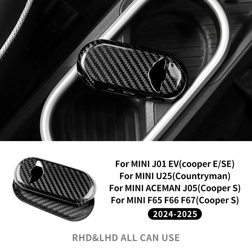 

Чехол для автомобильного дистанционного ключа для MINI Cooper Countryman U25 J01 J05 F65 F66 2024 2025, защита ключа из настоящего твердого углеродного волокна
