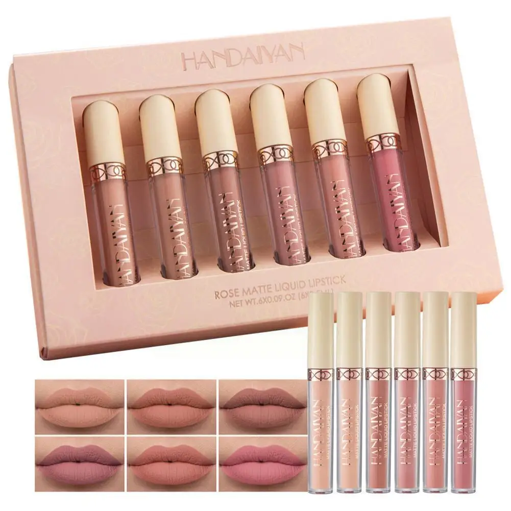 

1pcs Velvet Lip Glaze Matte Lipstick Set Waterproof Moisturizing Tint Tubes Lipstick Long Makeup Coametic Lasting Women Lip O3a5