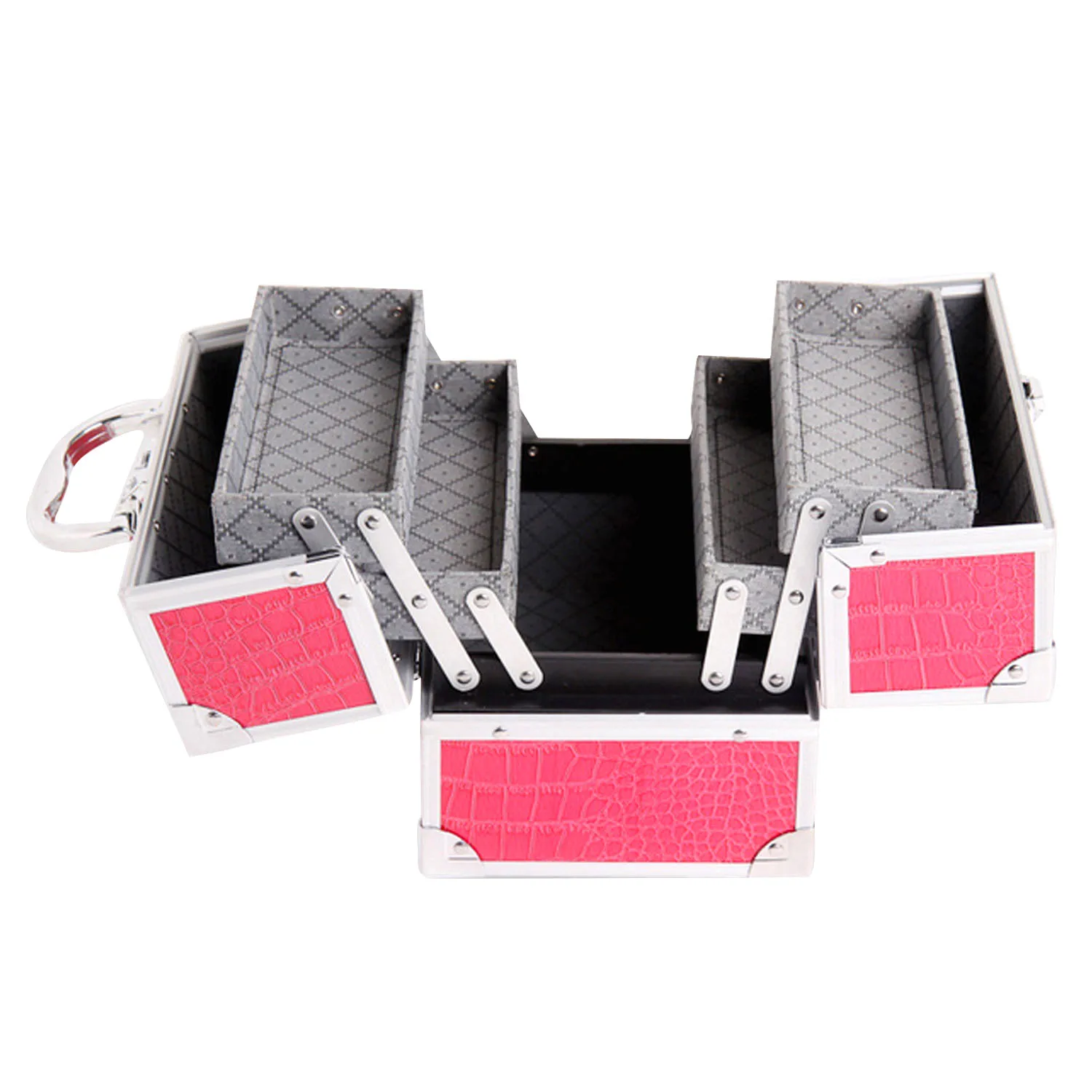 Чехол-органайзер для косметики из алюминиевого сплава с 5 выдвижными лотками |