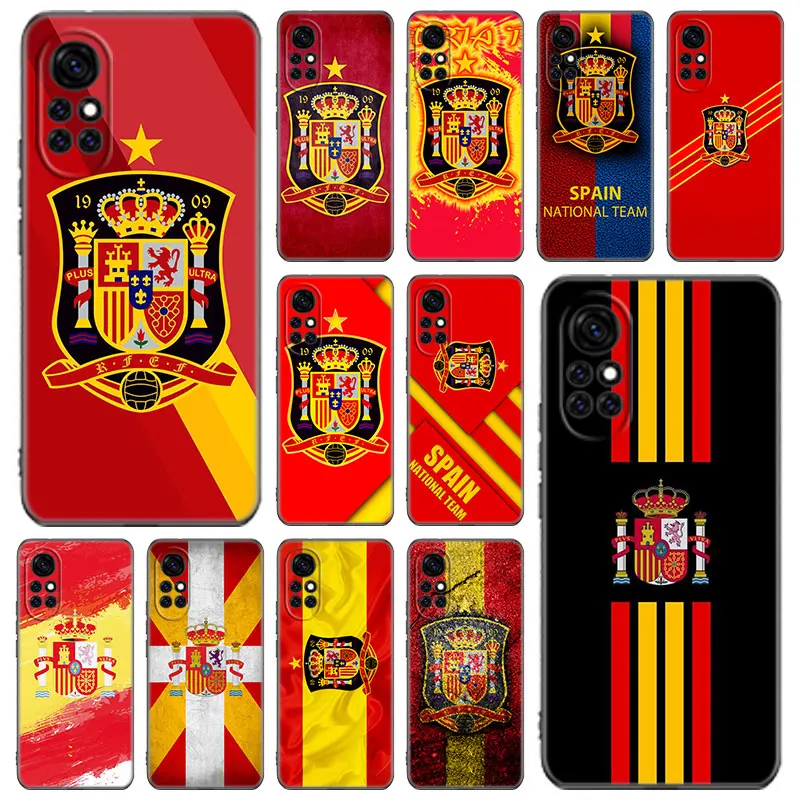 Spain Spanish Flag Phone Case For Huawei Honor 60 50 SE 30S Mate 30 20 10 Lite 40 Nova 9 8 Pro Y60 8i 7i 7SE 5T Premium Cover