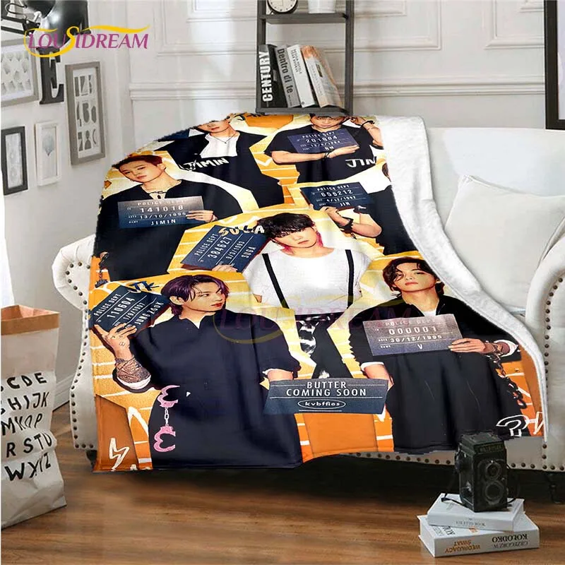 Kpop Star Bangtan Boys Printed Blankets for Beds Spring Autumn Soft Blanket Queen Size Bedding Cover Fans Gift Home Decor Hot