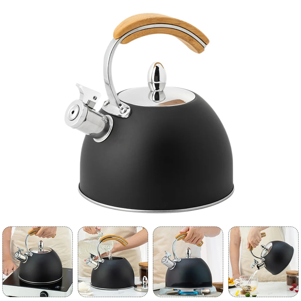 

Kettle Whistling Tea Stovetop Teapot Steel Water Stainless Boiling Decorative Handle Gas Kettles Wood Boiler Electric Coffee