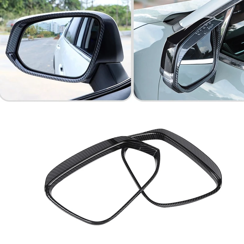 

Carbon Fiber Rearview Mirror Eyebrow Shield Cover Trim for Toyota RAV4 XA50 2019 2020 2021