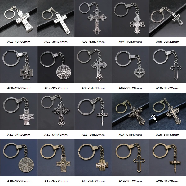 

New Arrival Cross Charms Car Keychains Keyrings For Women Gift
