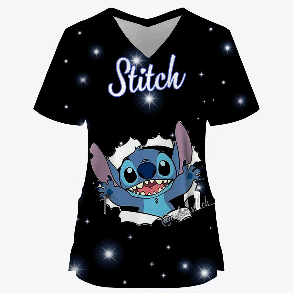 Футболка женская летняя с V-образным вырезом и карманами