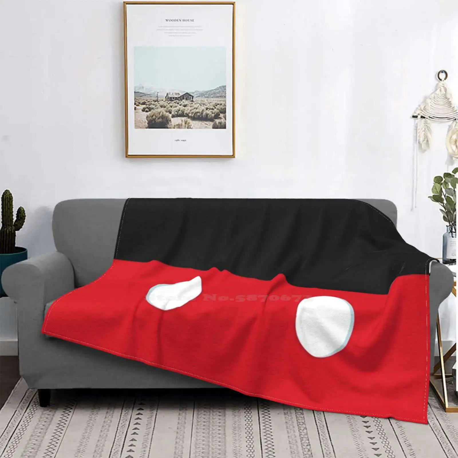 Mouse Shaggy Throw Flannel Blanket Sofa/Bed/Travel Love Gift Polka Dot Cartoon Animation Polka Dot Mickey