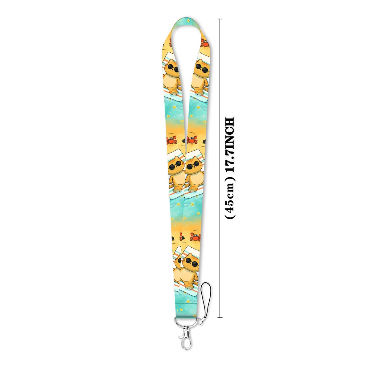 Милый пляжный шнурок с оранжевым котом для брелока Обложка удостоверения