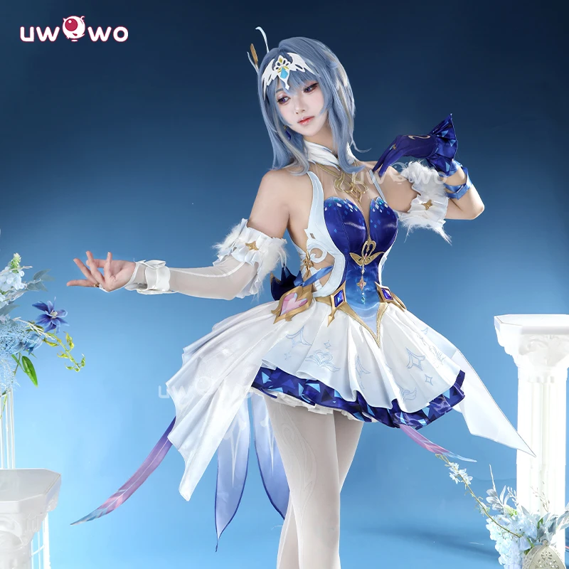 Фото Костюм для косплея UWOWO Odette из коллаборационной серии: Костюм для косплея Одэтте из игры Genshin Impact, балетный костюм, костюм на Хэллоуин №1