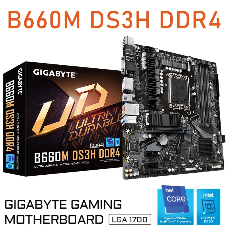 Gigabyte B660M DS3H DDR4 Intel 12th Gen CPU Intel B660 Mainb
