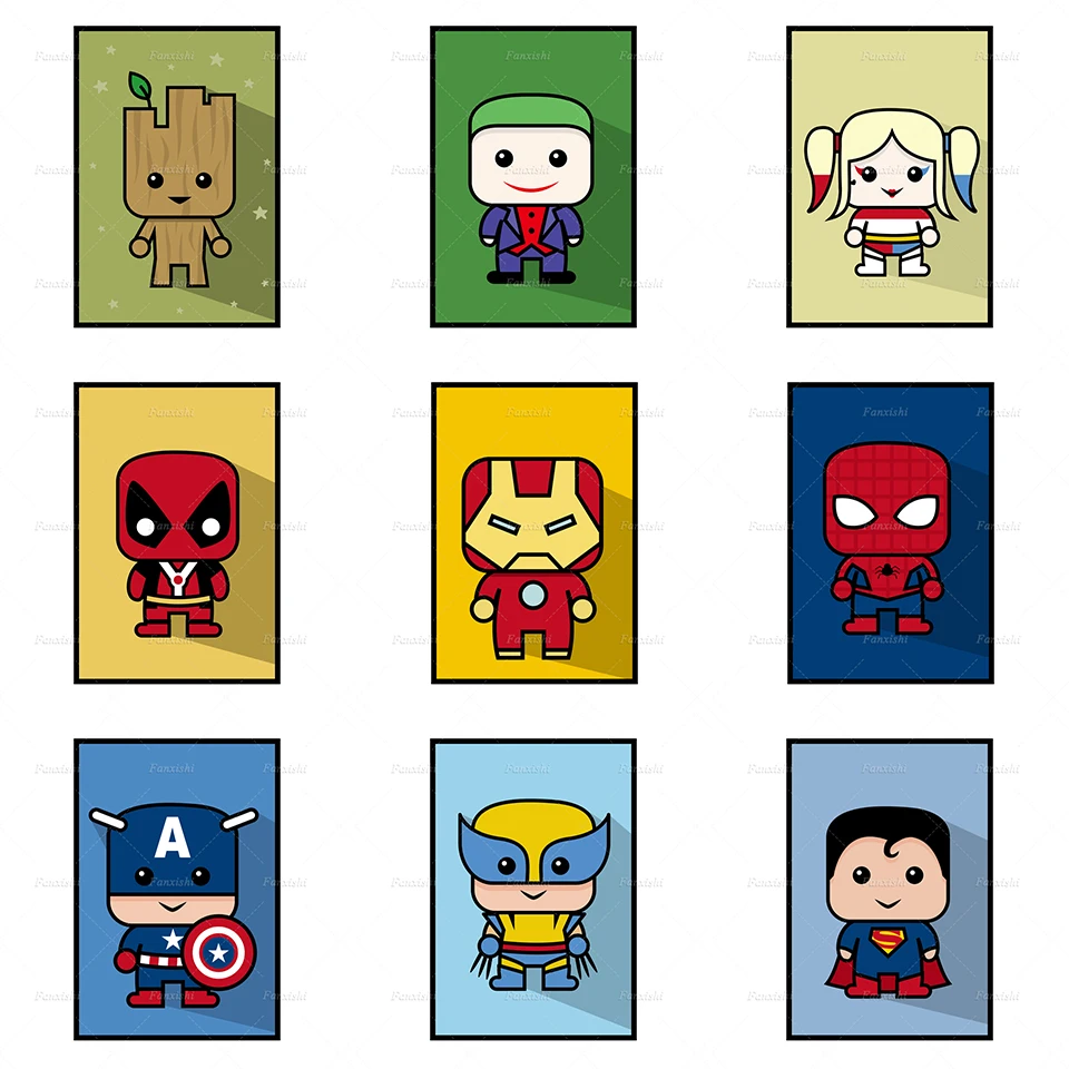 

Marvel Avengers Cartoon Canvas Art Paintings Super Hero Poster And Print Cuadros Wall Art Picture Children'S Room Decoration