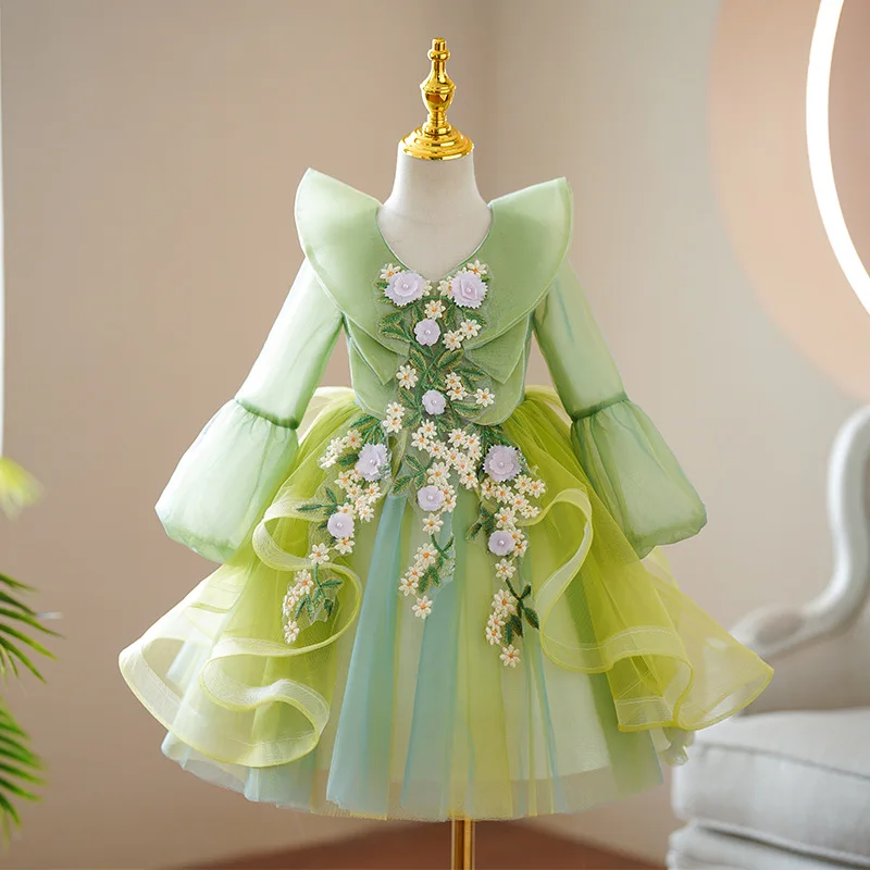 

Kids Dress for Girls Baby Birthday Party Dress Girl Princess Vestidos Casual Mesh Costume Girl Clothes Performance Evening Dress