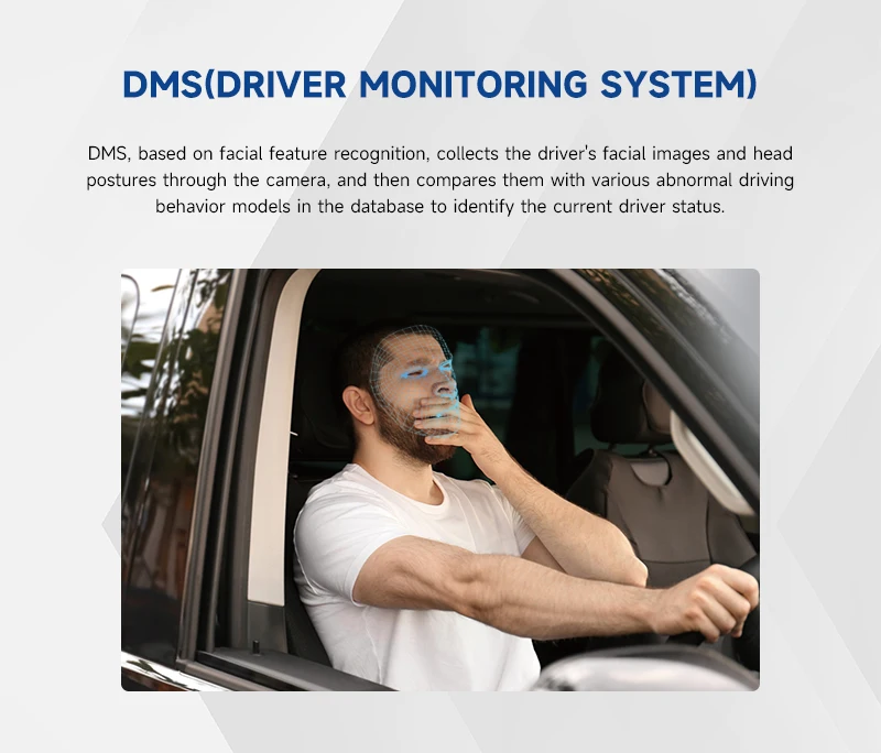 Фото Система безопасности AI DSM BSD с 6-канальным сенсорным видеорегистратором 1080P для грузовиков, автобусов, кемперов (MDVR) №3