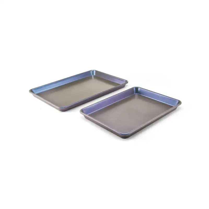 

2-piece Non-Stick Metal Jelly Roll Set, 15x10 and 17x12-inch in Iridescent