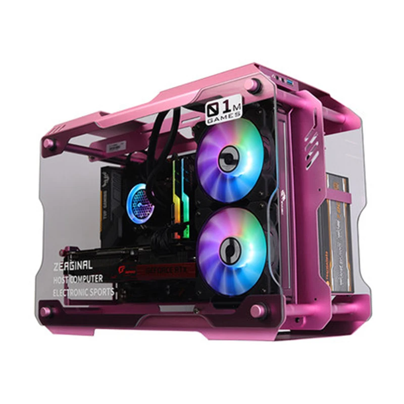 ZEAGINAL MINI MATX ITX чехол алюминиевый настольный компьютер игровой шкаф для ПК водяное охлаждение полная проницаемость стекло своими руками
