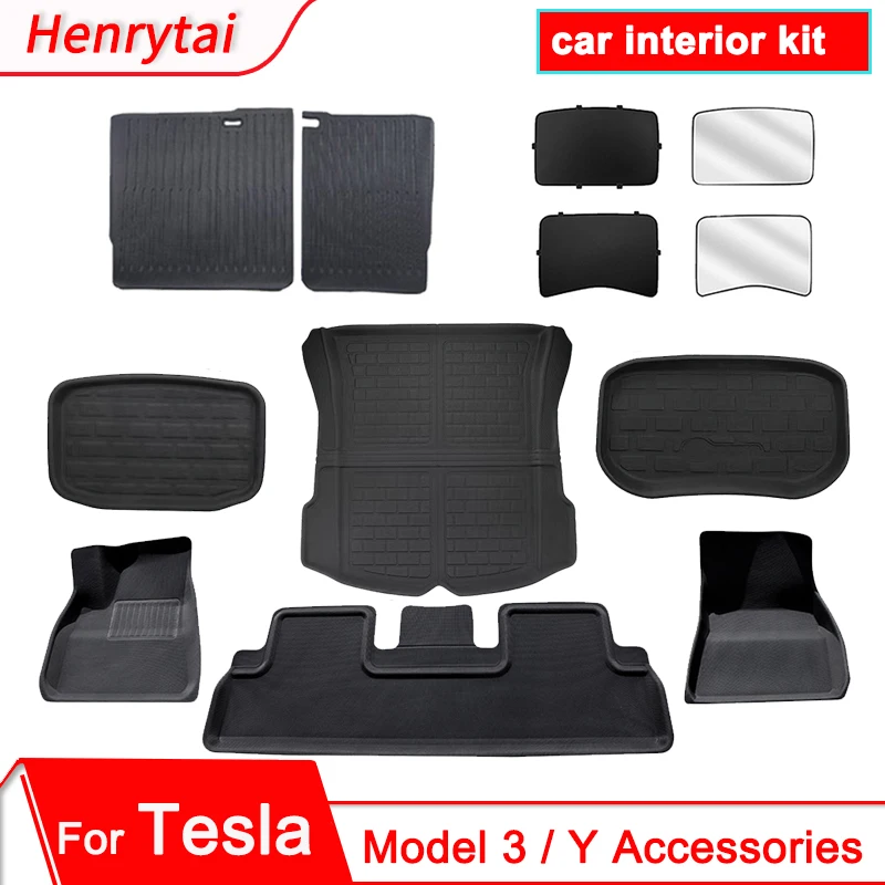 

For Tesla Model 3 Y 2021 2022 2023 New Trunk Mat Left / Right Rudder All Weather XPE Waterproof Floor Mats Accessories