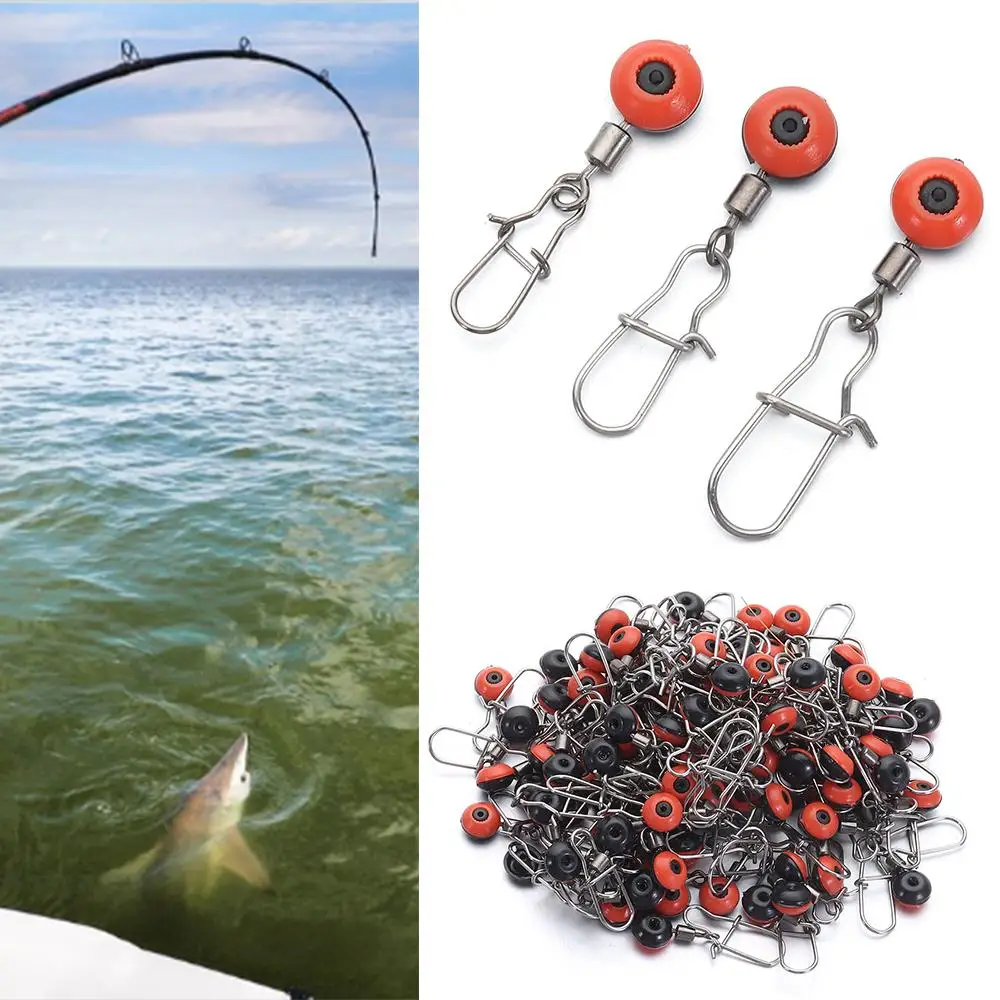 

100pcs Portable Stainless Steel Rolling Swive Hot Solid Rings Interlock Swivels Snap Fishing Pin Connector